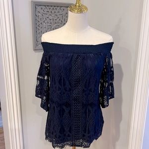 Strapless top! Excellent condition! Deep Blue.